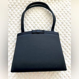 VALERIE STEVENS tiny black satin evening bag elegant and EUC